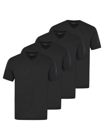 hajo T-Shirt 4er Pack in Schwarz