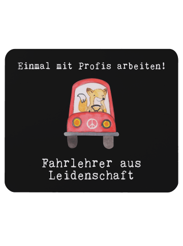 Mr. & Mrs. Panda Mauspad Fahrlehrer Leidenschaft mit Spruch in Schwarz