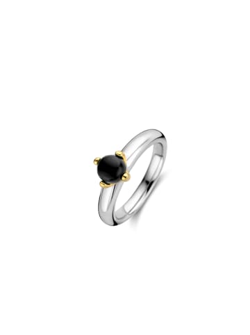 Ti Sento Milano Ring "mit Onyx bicolor vergoldet" in Silber