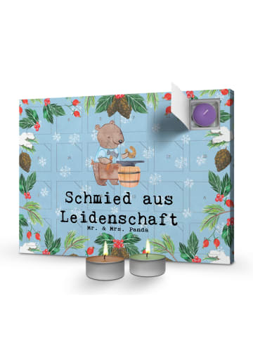 Mr. & Mrs. Panda Adventskalender Schmied Leidenschaft mit Spruch in Eisblau