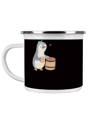 Mr. & Mrs. Panda Emaille Tasse Junggesellenabschied Spaß mit Spruch in Schwarz