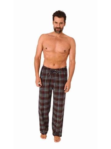 NORMANN Flanell Schlafanzug Pyjama Hose lang kariert Baumwolle - 70783 in dunkelgrau