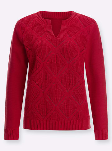 Sieh an! Langarm-Pullover in erdbeere