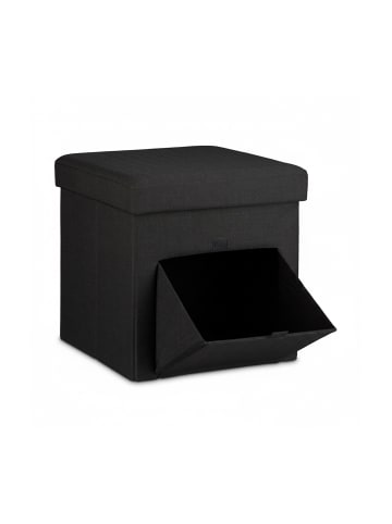 relaxdays Faltbarer Sitzhocker in Schwarz - 38 x 38 cm
