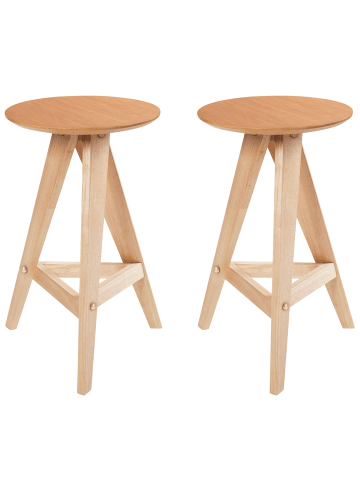 Beliani 2er-Set Hocker AROMA in Braun