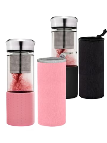 Creano 2er Set Creano "Teamaker" in Rosa und Schwarz, 400ml