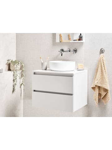 Beliani Waschbeckenunterschrank SERRA in Weiß - (W) 60 x (H) 47 x (L) 47 cm