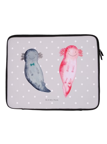 Mr. & Mrs. Panda Notebook Tasche Axolotl Freundin ohne Spruch in Grau Pastell