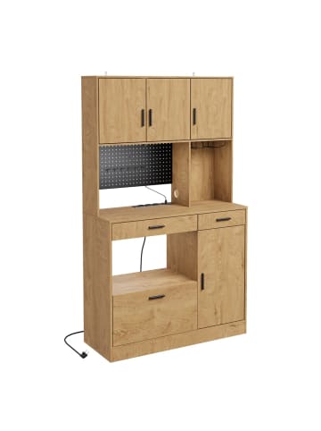 SoBuy Küchensideboard in Hell Eiche - (W) 40 x (H) 170 x (L) 100 cm