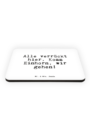 Mr. & Mrs. Panda Fridge Magnet Alle verrückt hier. Komm... mit S... in Weiß