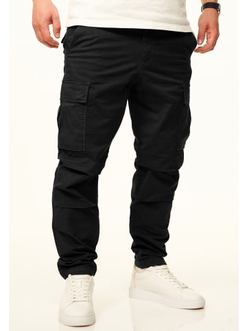 DAILY COTTON Cargohose - als Stoffhose mit Stretch im Tapered Fit in Schwarz
