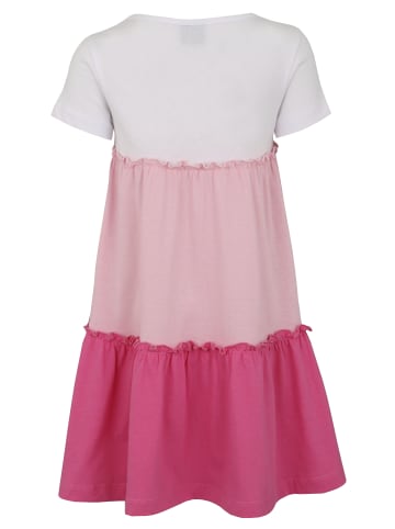 Kidsworld Jerseykleid in weiß-rosa-pink