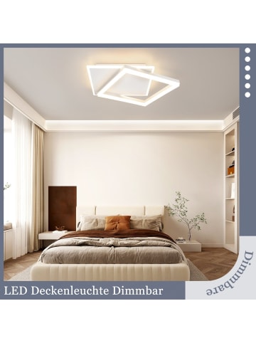 ZMH Deckenleuchte LED in Weiß Dimmbar 42W Acryl Modern mit Fernbedienung