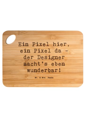 Mr. & Mrs. Panda Hackbrett Spruch Designer Pixel Kunst mit Spruch in Braun