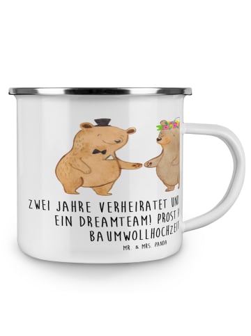 Mr. & Mrs. Panda Trinkbecher 2. Hochzeitstag Baumwollhochzeit mi... in Transparent