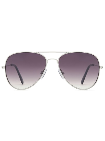 styleBREAKER Piloten Sonnenbrille in Silber / Grau Verlauf