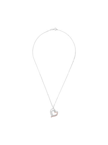 Amor Kette mit Anhänger Silber 925, rhodiniert+rosévergoldet in Bicolor