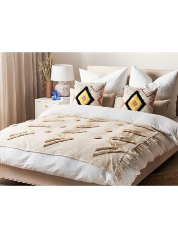 Beliani Kuscheldecke FATEHPUR in Beige - (W) 130 x (H) 1 x (L) 180 cm