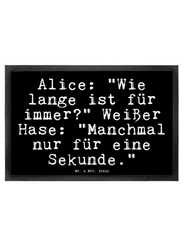 Mr. & Mrs. Panda Fußmatte innen AliZeichen: "Wie lange ist... mit Spruch in Schwarz