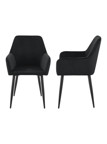 en.casa Esszimmerstuhl Hollola in Schwarz (B)57cm (H)86cm (T)56cm