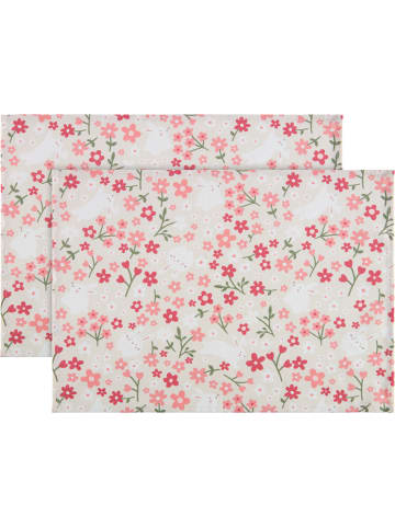 Erwin Müller Baumwolle Tischset 2er-Pack in natur-rosé