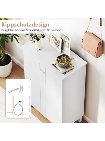 COSTWAY 4-stöckig Schuhschrank 60 x 33,5 x 90 cm in Weiß