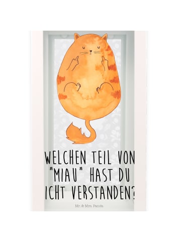 Mr. & Mrs. Panda Kerzenlaterne Katze Mittelfinger mit Spruch in Transparent