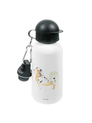 Mr. & Mrs. Panda Sportflasche Hund Australien Shepherd ohne Spruch in Weiß