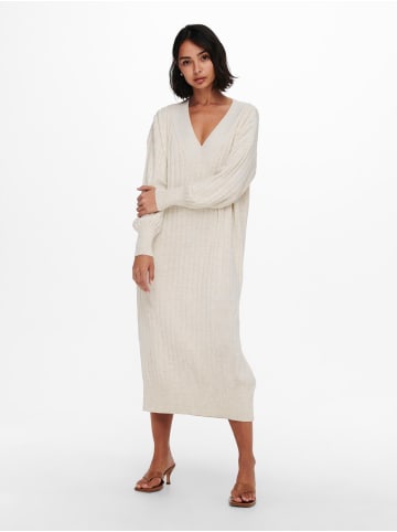 ONLY Oversized Langarm Strickkleid ONLNEW TESSA in Beige