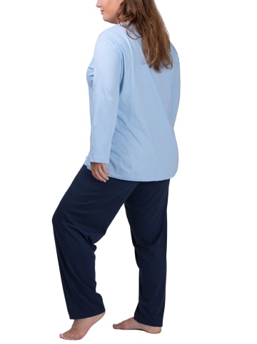 Moonline Schlafanzug mit Motivdruck in hell blau