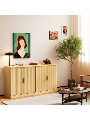 VASAGLE 2er-Set: Sideboard Maxe in Beige - (B)40 x (H)80 x (T)76 cm