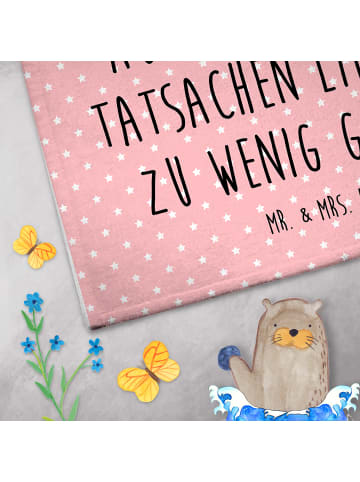Mr. & Mrs. Panda Gästehandtuch Einhorn Blümchentail mit Spruch in Rot Pastell