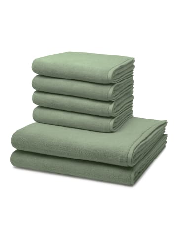 Ross 4 X Handtuch 2 X Duschtuch im Set Sensual Skin in Piniengrün