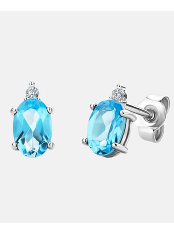 Diamant L'éternel Ohrringe aus 375 Weißgold mit Diamant mit Topas