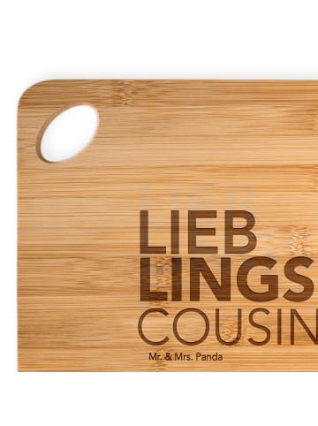 Mr. & Mrs. Panda Hackbrett Cousin mit Spruch in Braun