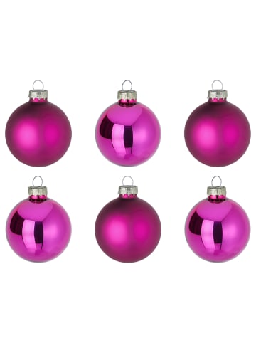 Butlers Weihnachtskugel HANG ON 6er-Set in Pink