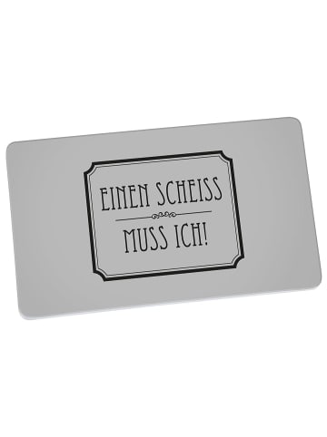 Geda Labels Frühstücksbrettchen Einen Scheiss muss ich in Grau - 23,5x14,5x0,3cm