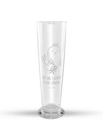 Mr. & Mrs. Panda Trinkglas Sternzeichen Jungfrau mit Spruch in Transparent