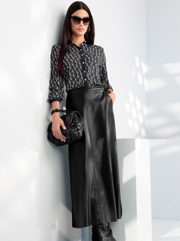 Heine Druck-Bluse in schwarz-ecru-bedruckt