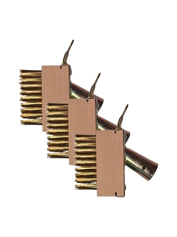 relaxdays 3 x Unkraut-Fugenbürste in Natur/ Gold