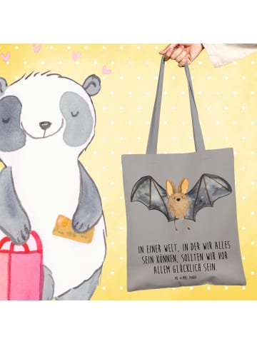Mr. & Mrs. Panda Umhängetasche Fledermaus Flügel mit Spruch in Light Grey