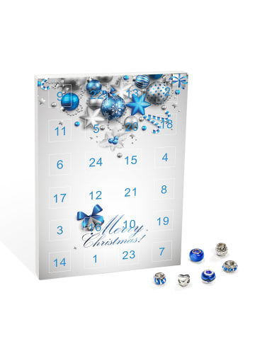 VALIOSA Mode-Schmuck Adventskalender Merry Christmas in Blau