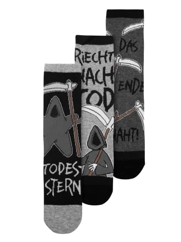 United Labels 3er Pack Tot aber lustig Socken Sneaker Strümpfe in grau