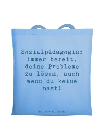 Mr. & Mrs. Panda Shopping Tasche Spruch Sozialpädagogin Helferhe... in Sky Blue