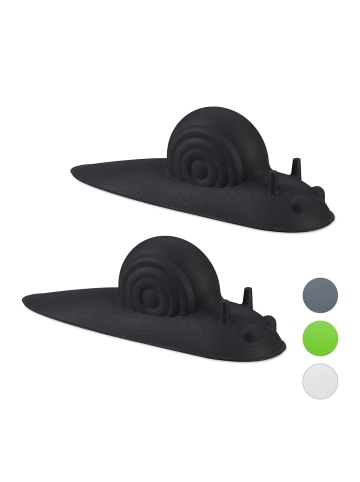 relaxdays 2er Set Türstopper Schnecke in Schwarz