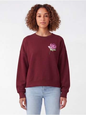 wat? Apparel Sweatshirt Blume in Weinrot