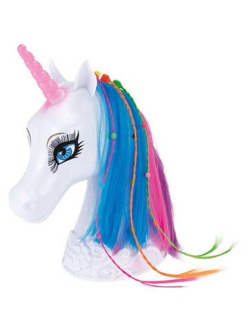 Toi-Toys XL Frisierkopf Einhorn mit Stränchen, Kamm, Haarglätter und Krone 3 Jahre