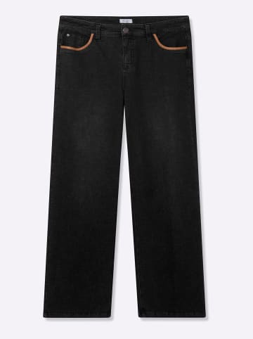 sheego Jeans in black denim