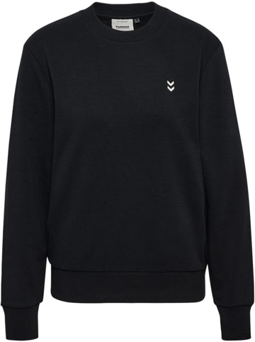 Hummel Sweatshirt mit Stickerei und Rundhals in Schwarz