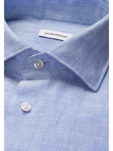 Seidensticker Leinenhemd Regular in Mittelblau